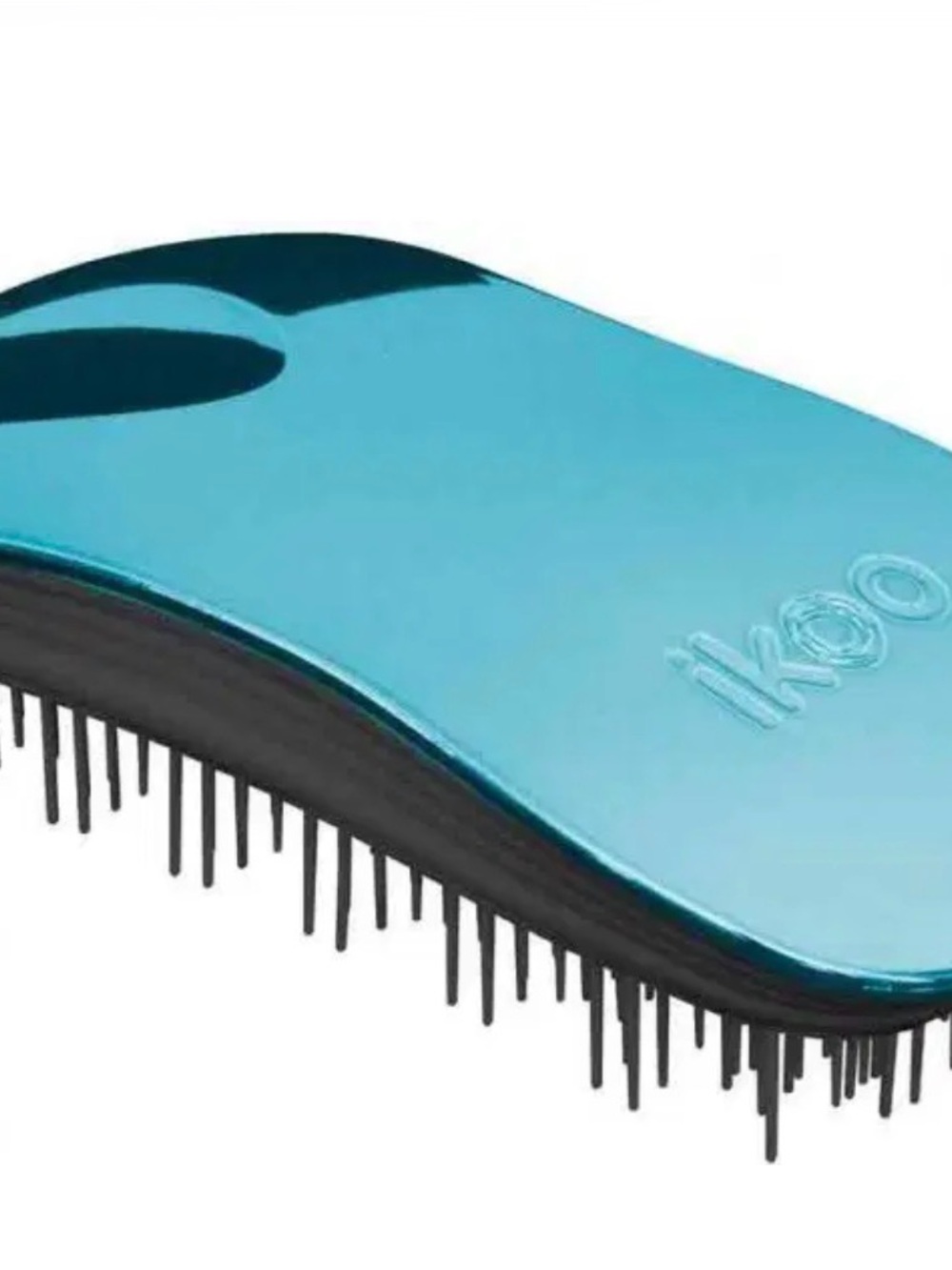 Pacific Metallic Ikoo Home Hair Brush with a black base.